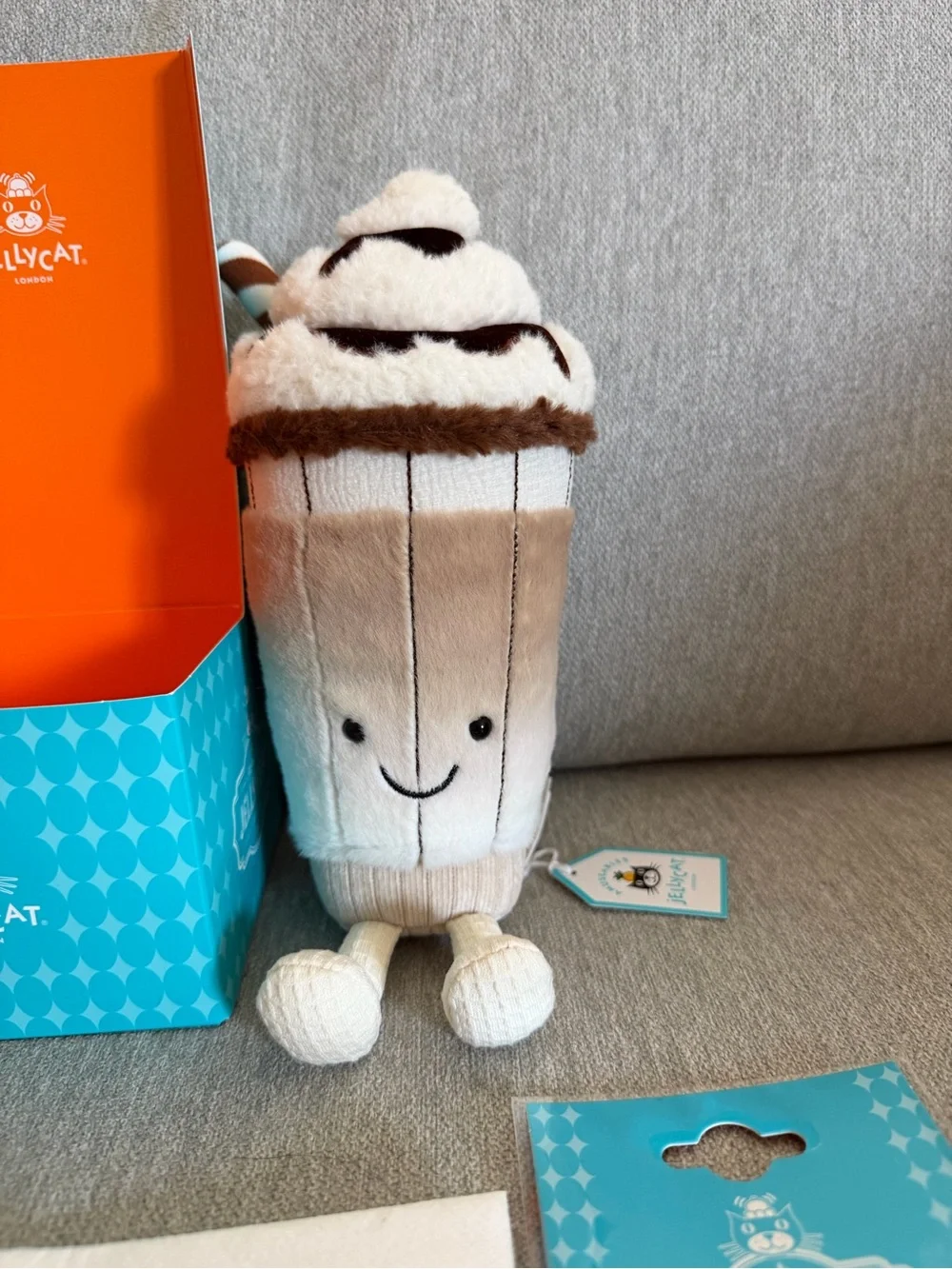 Jellycat Jellyfest Amuseables Von Illa Eiskaffee Coffee, Enamel Pin & Sticker